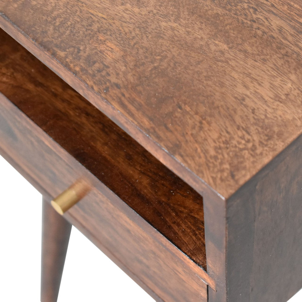 Narrow Bedside, Walnut Finish