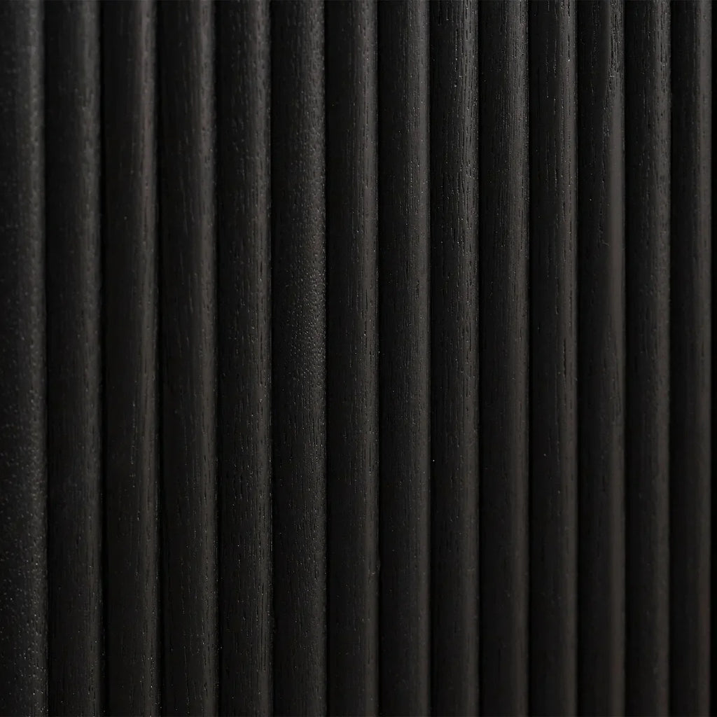 Louis Black Fluted Sideboard, Ash Wood