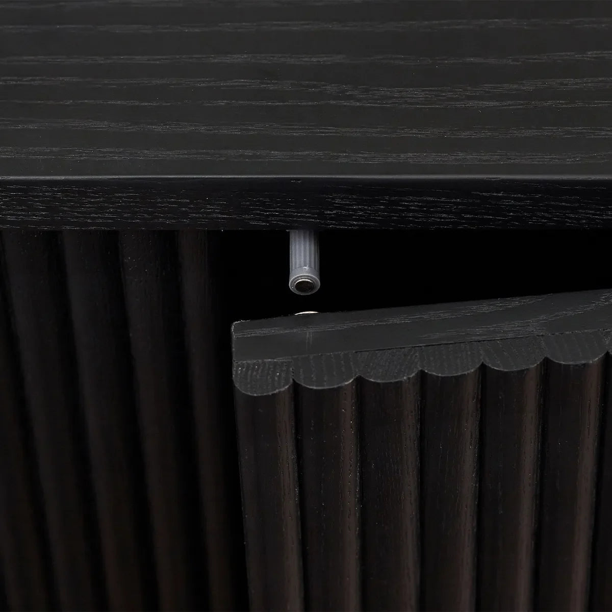 Louis Black Fluted Sideboard, Ash Wood