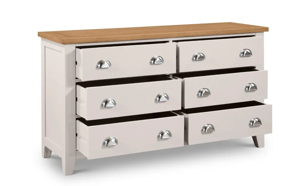 Richmond 6 Drawer Wide Chest, Elephant Grey