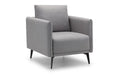 Rohe Grey Wool Effect Fabric Armchair