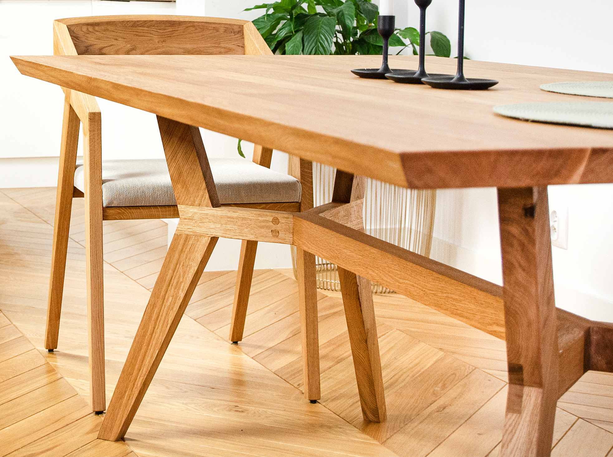 Piko Dining Set, Oak Wood