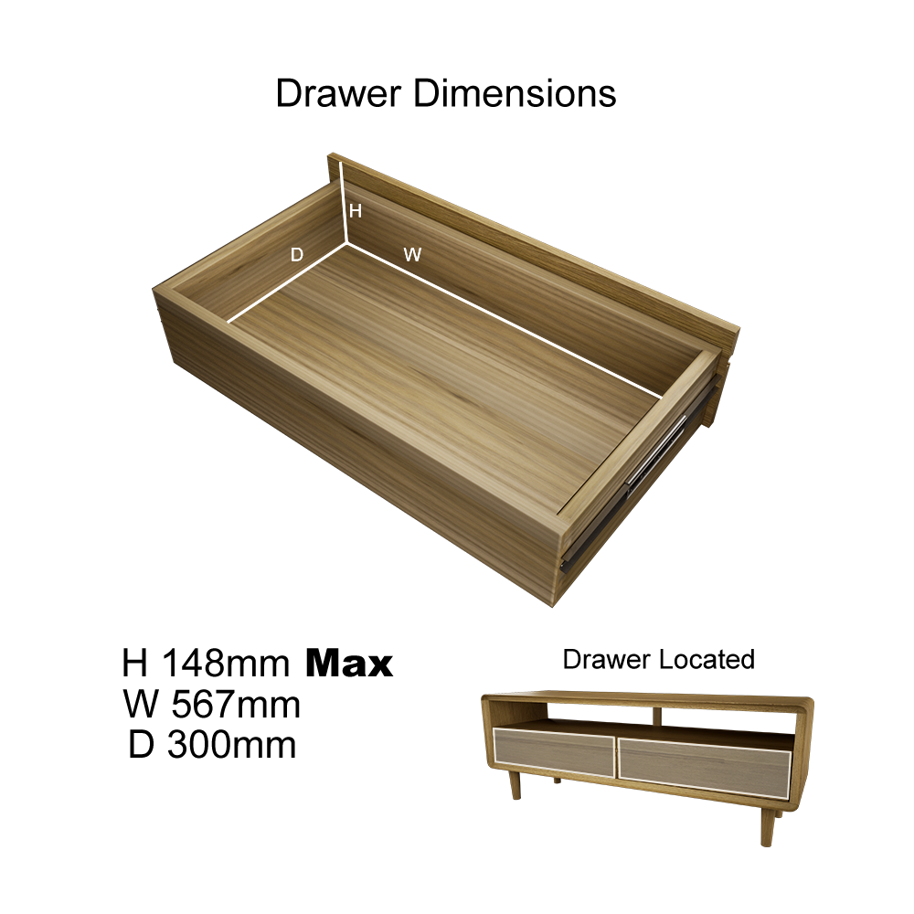 Scandic Medium TV Stand, Oak Wood
