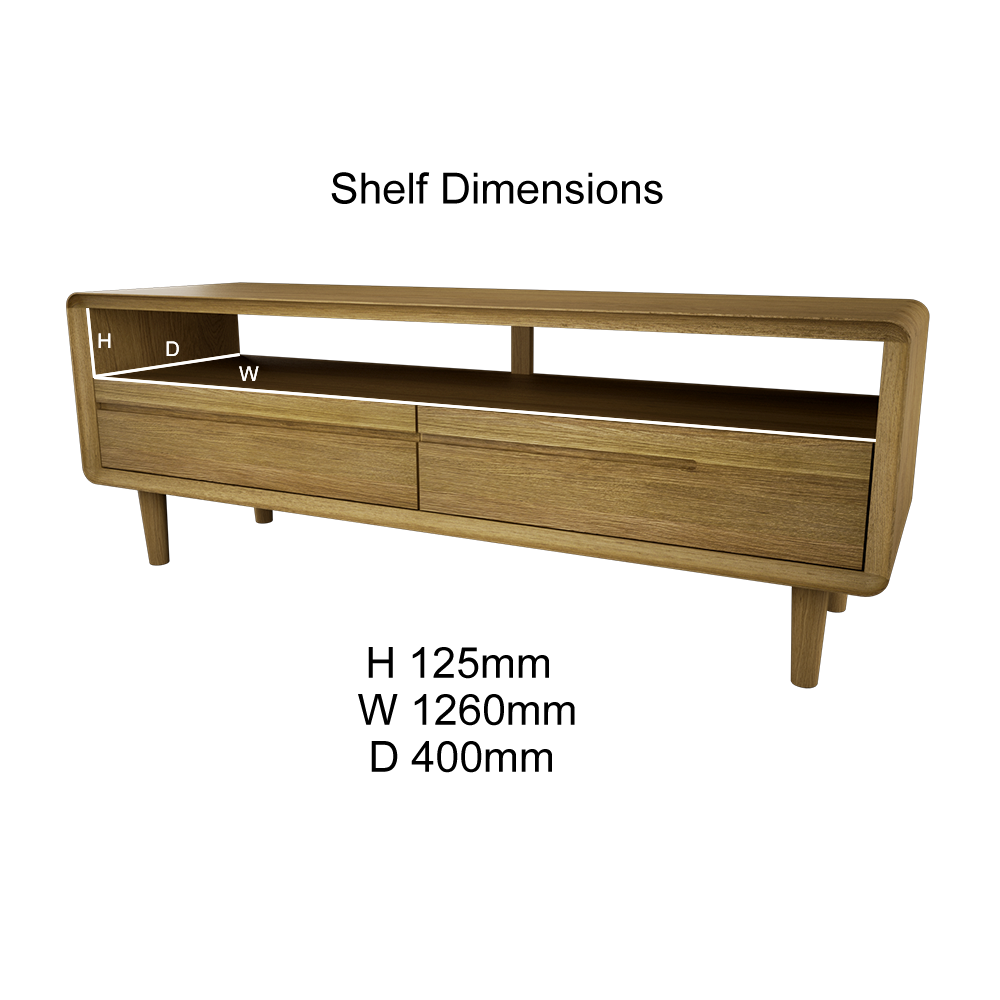 Scandic Medium TV Stand, Oak Wood