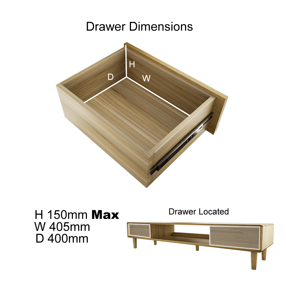Scandic Wide TV Stand, Oak Wood