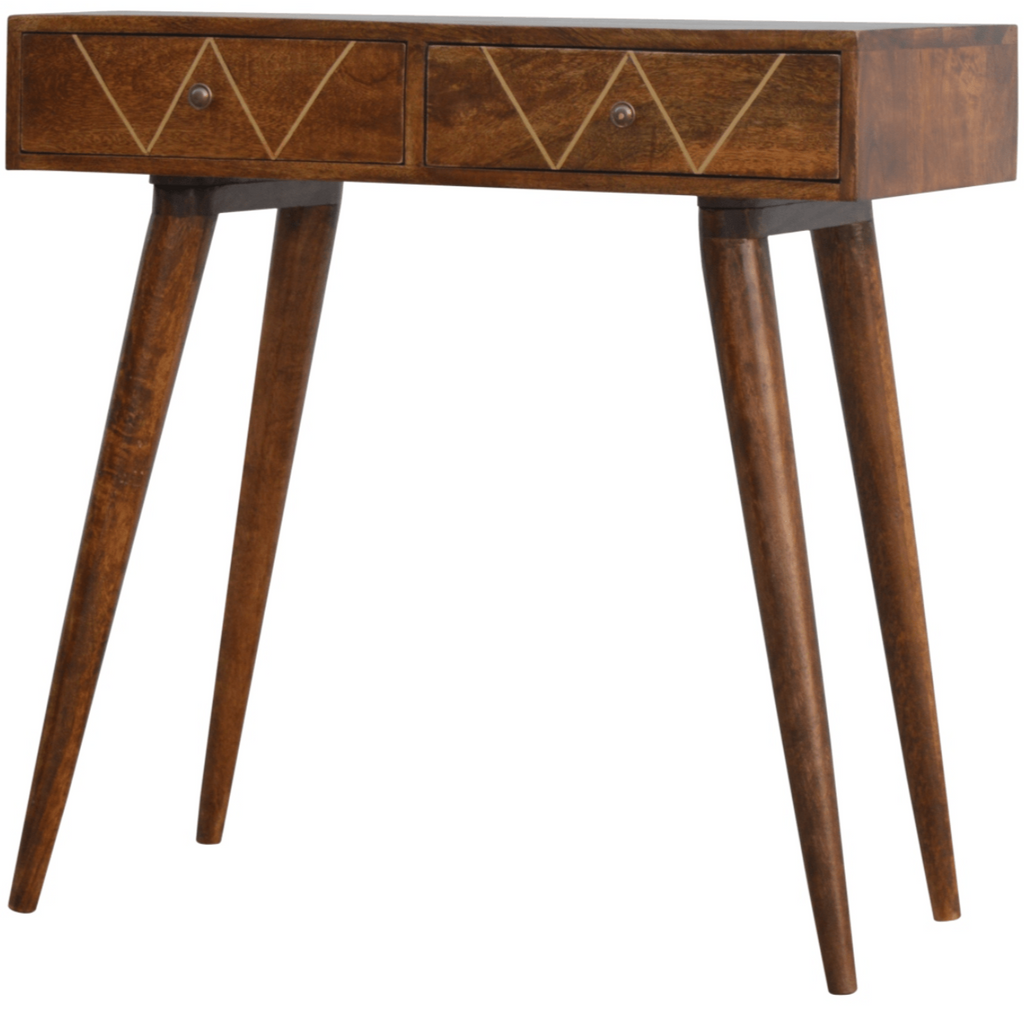 Brass Inlay Console Table