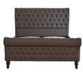 Mango Wood and Mixed Tweed Bed