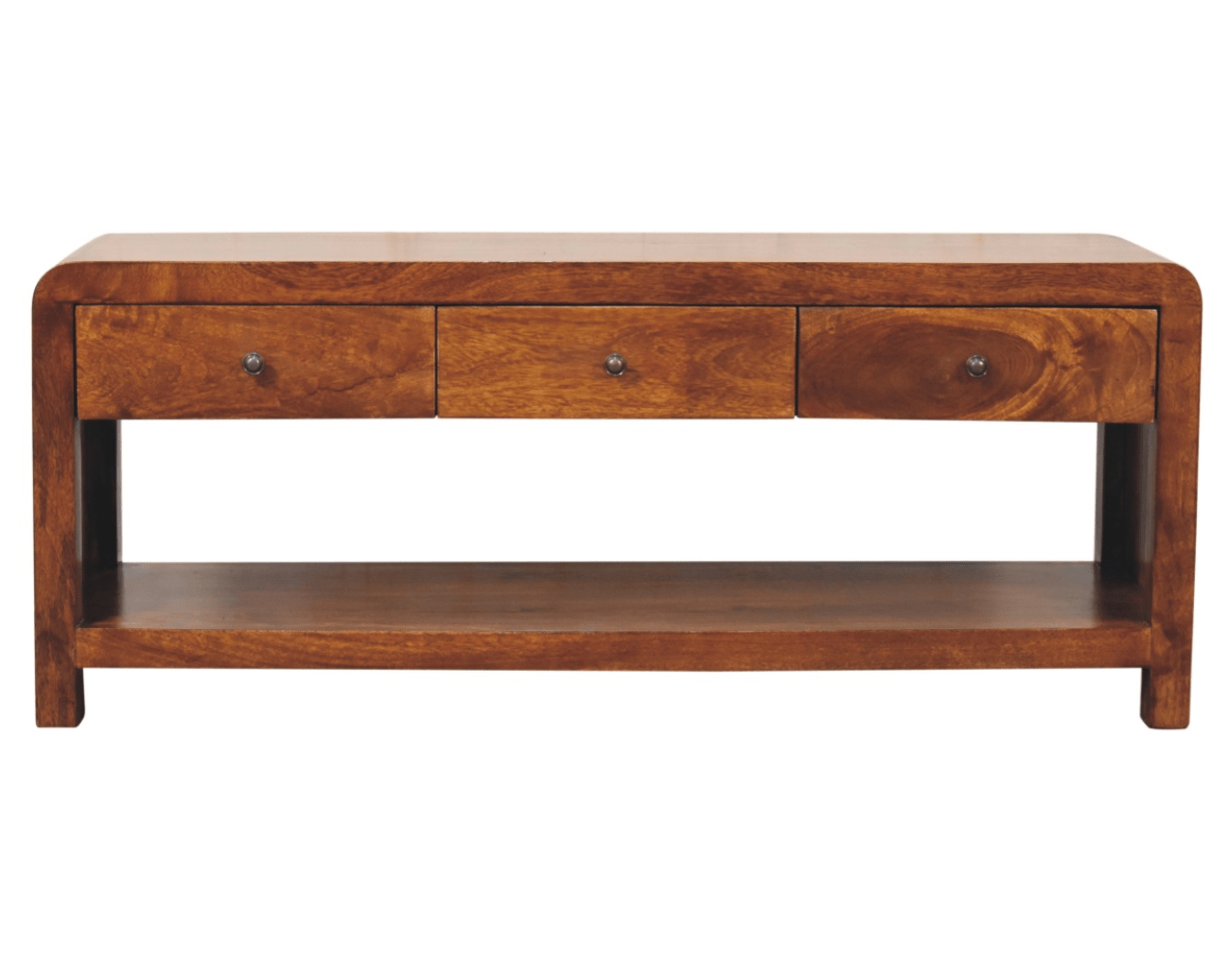 Arto 3 Drawer TV Stand, Chestnut