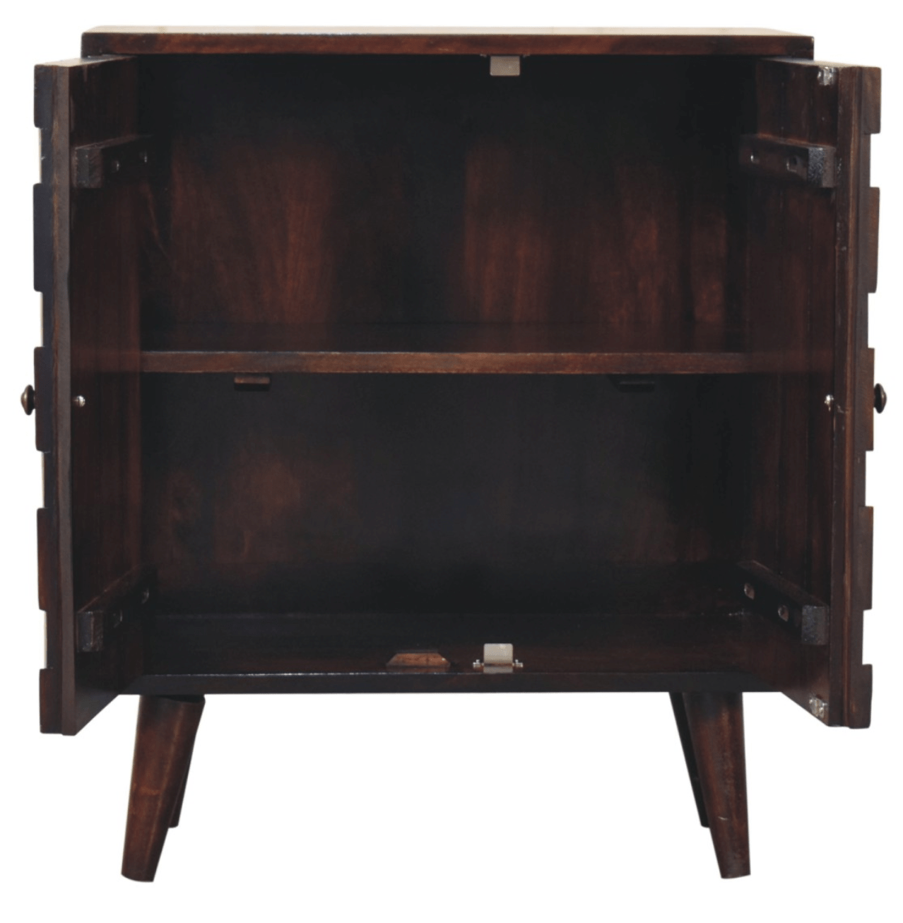 Narrow Pineapple Carved Cabinet, Walnut