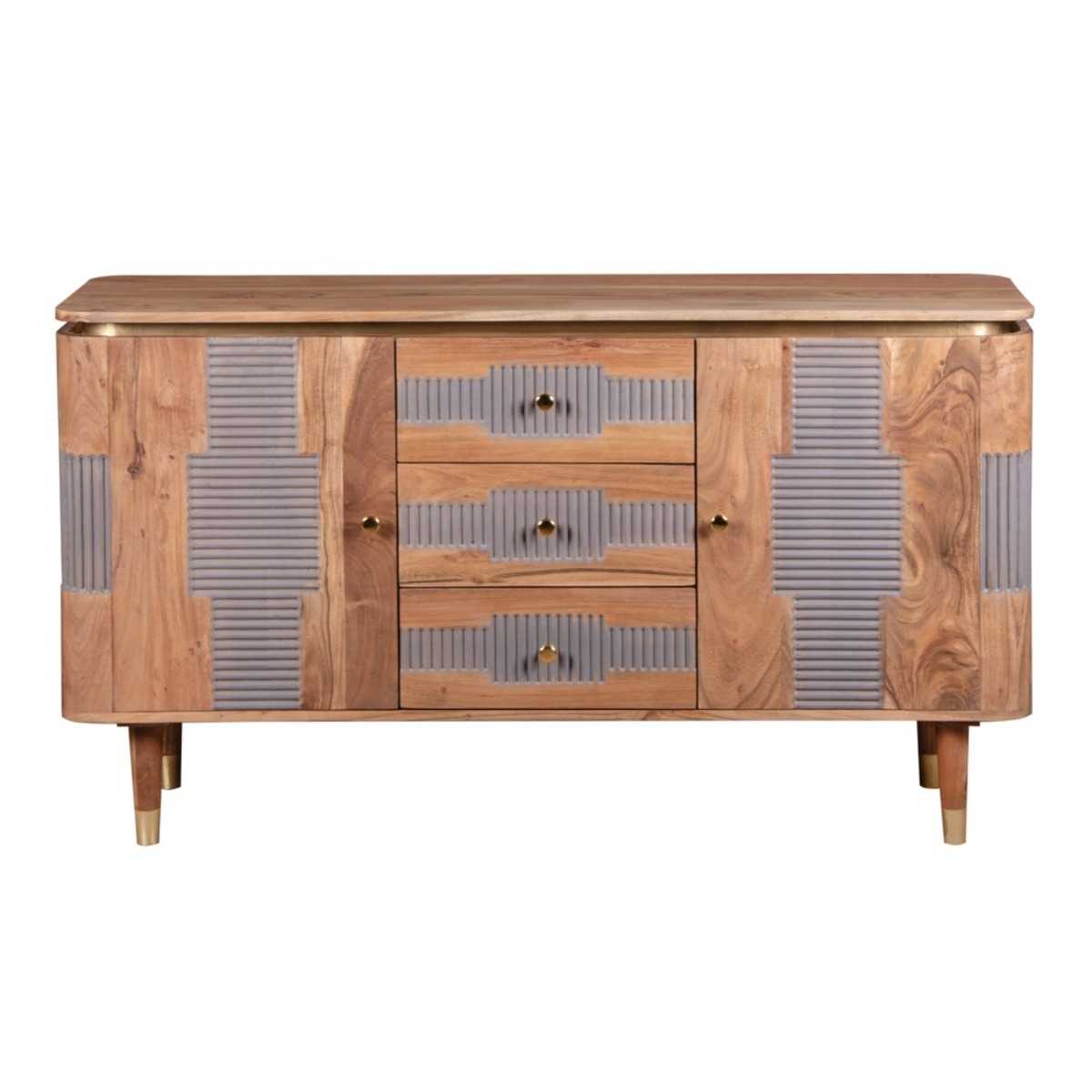Acacia Wood 2 Doors 3 Drawers Sideboard