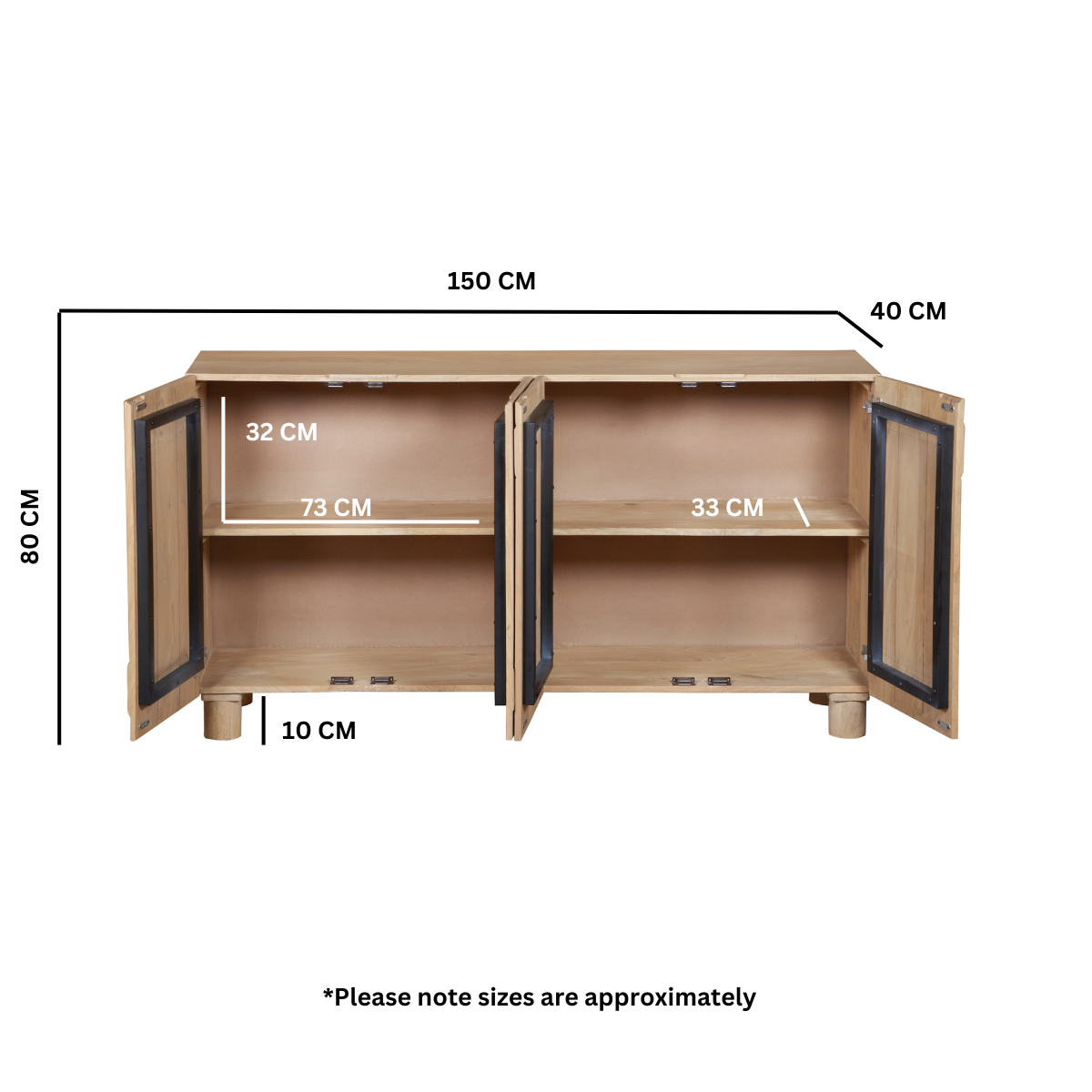 Austin Mango Wood Large Sideboard