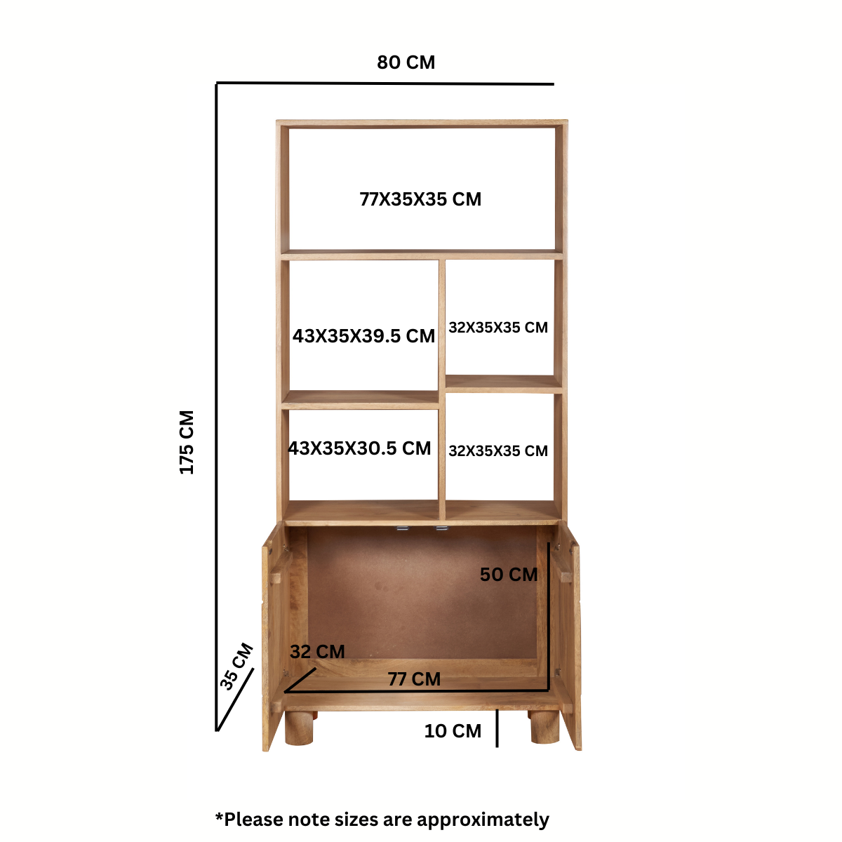 Austin Mango Wood Bookcase