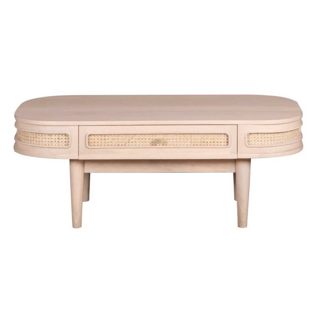 Cane & Mango Wood 1 Drawer Coffee Table