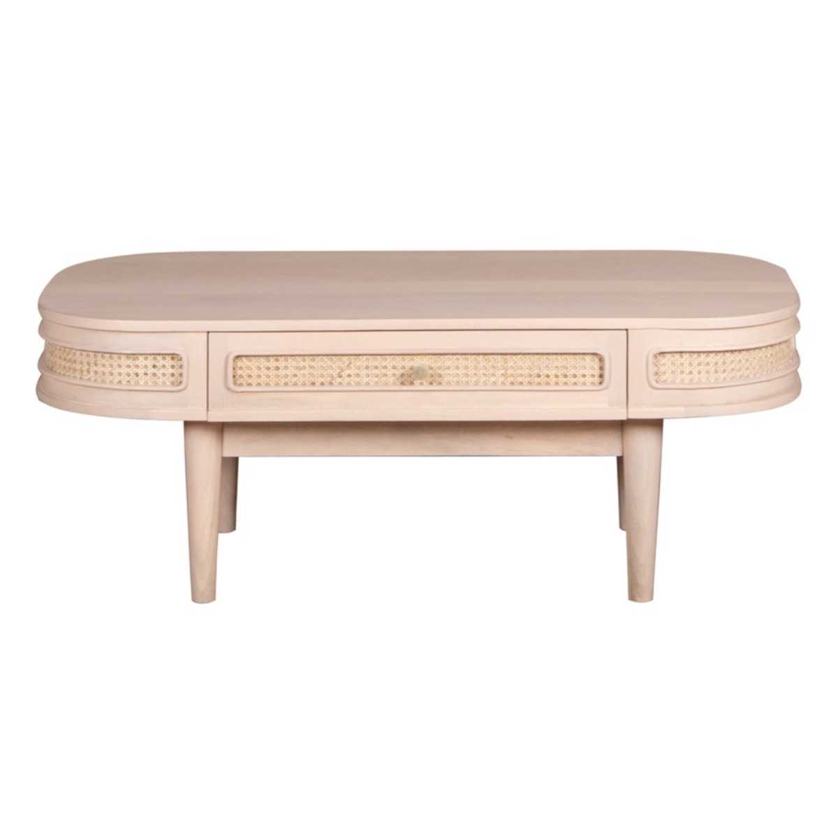 Cane & Mango Wood 1 Drawer Coffee Table