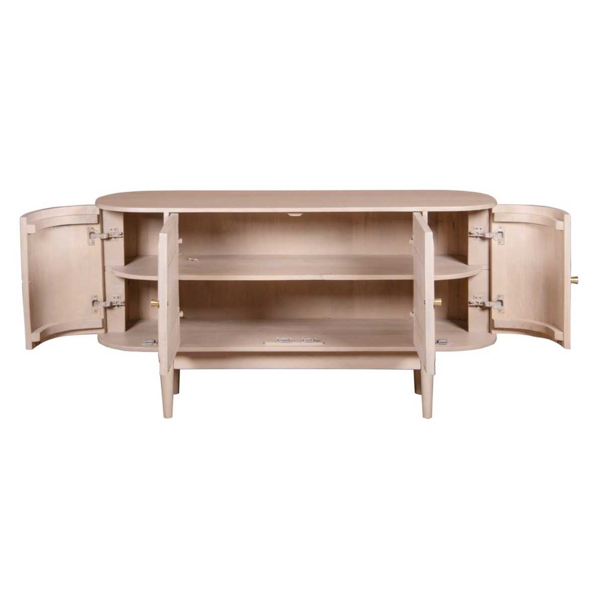 Cane & Mango Wood 4 Doors Sideboard