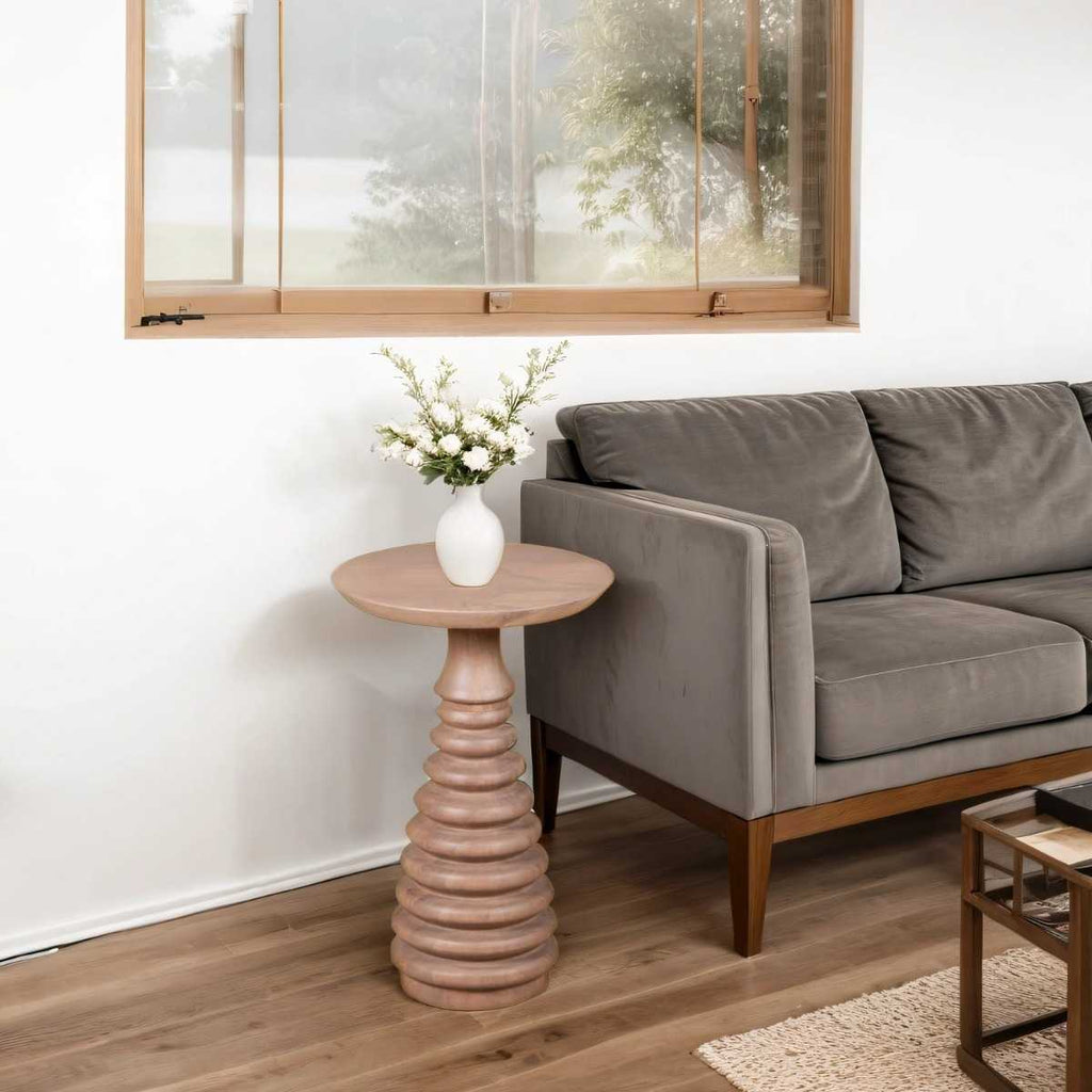 Cane & Mango Wood Side Table