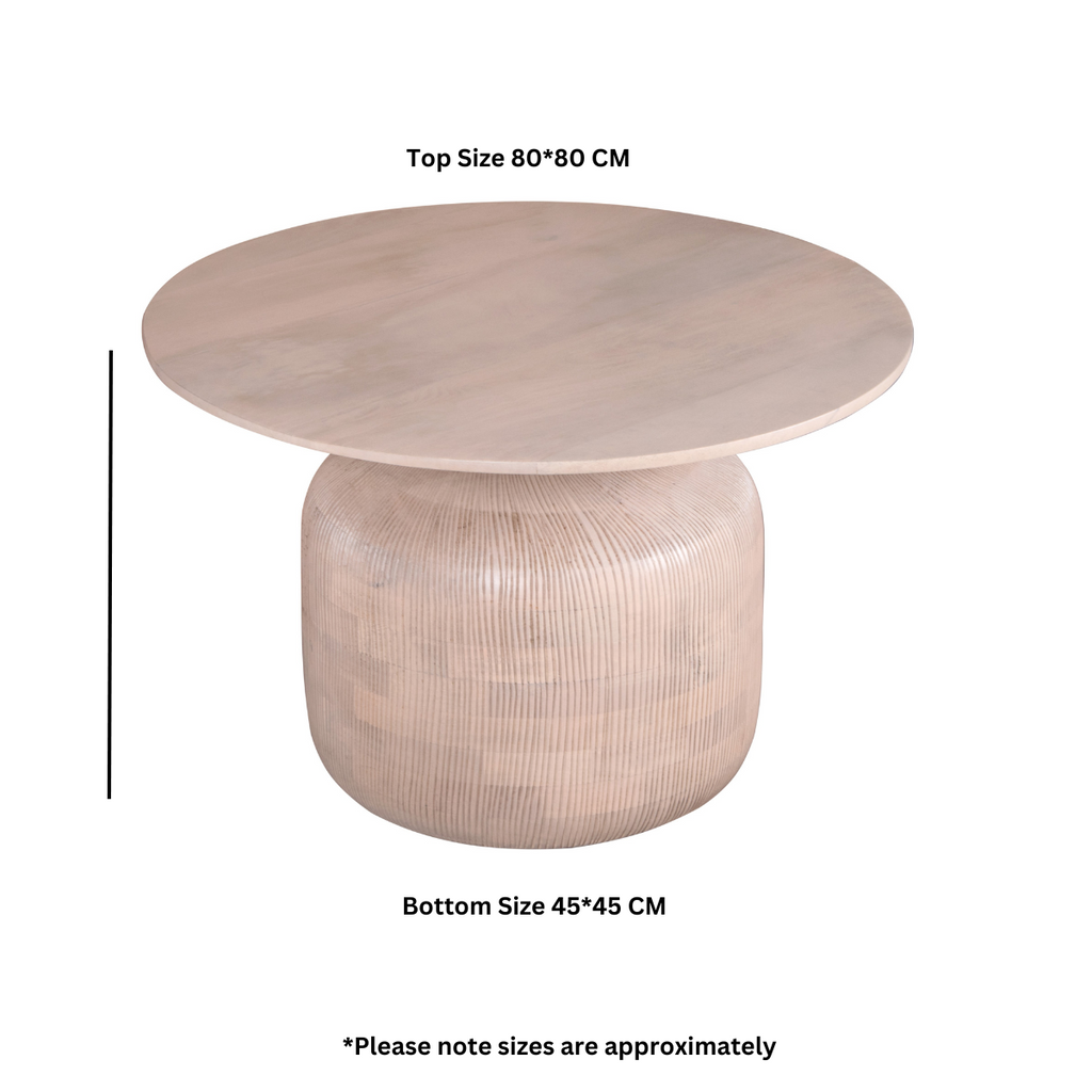 Cane & Mango Wood Round Coffee Table