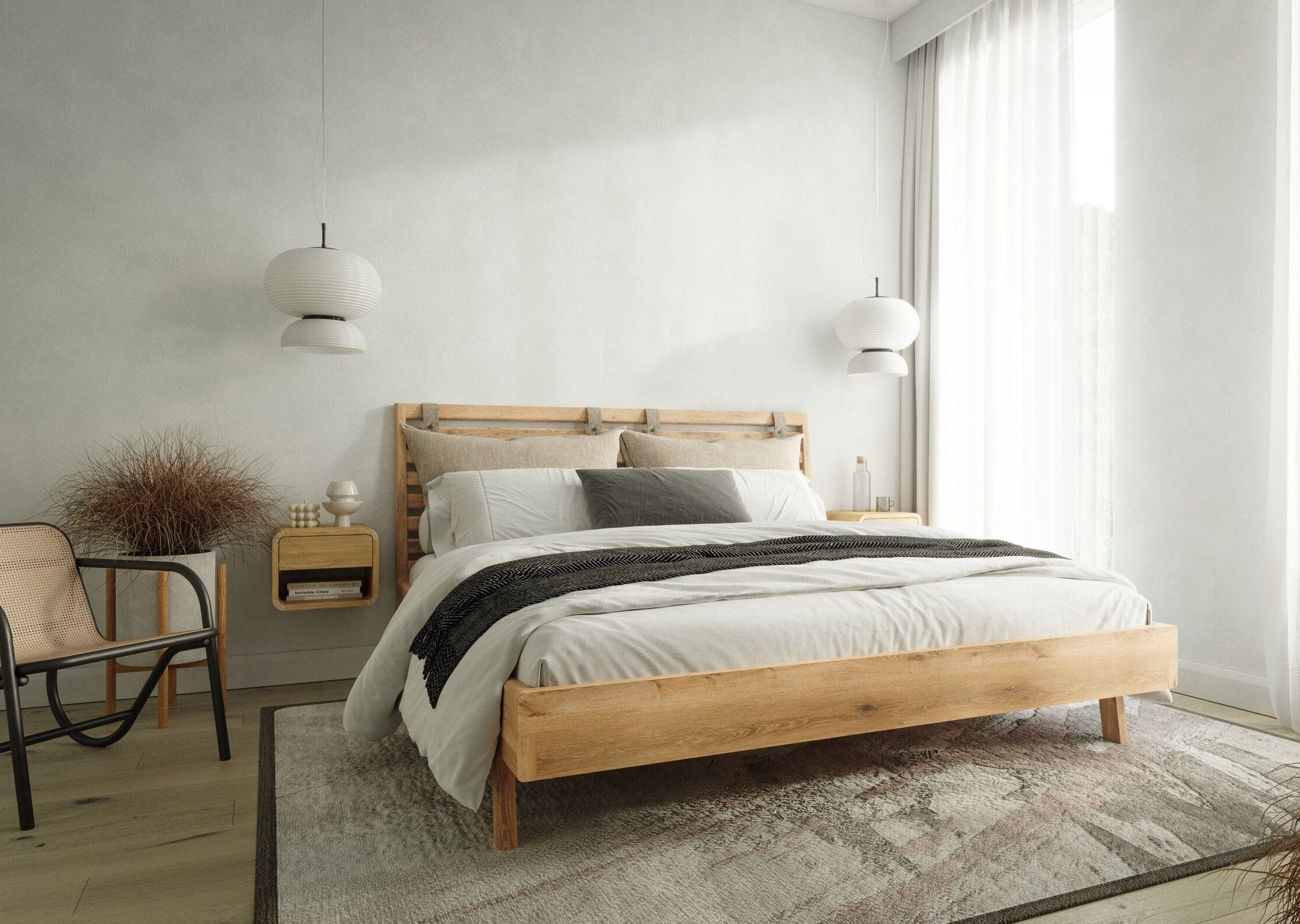 Kiko Bed, Oak Wood