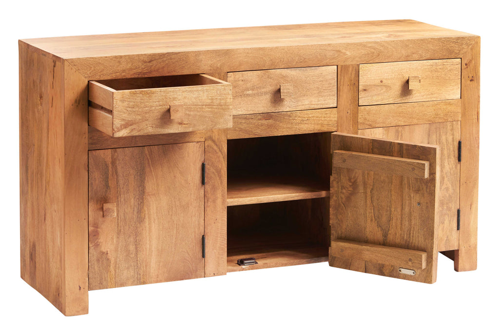 Solid Mango Wood Wide Sideboard