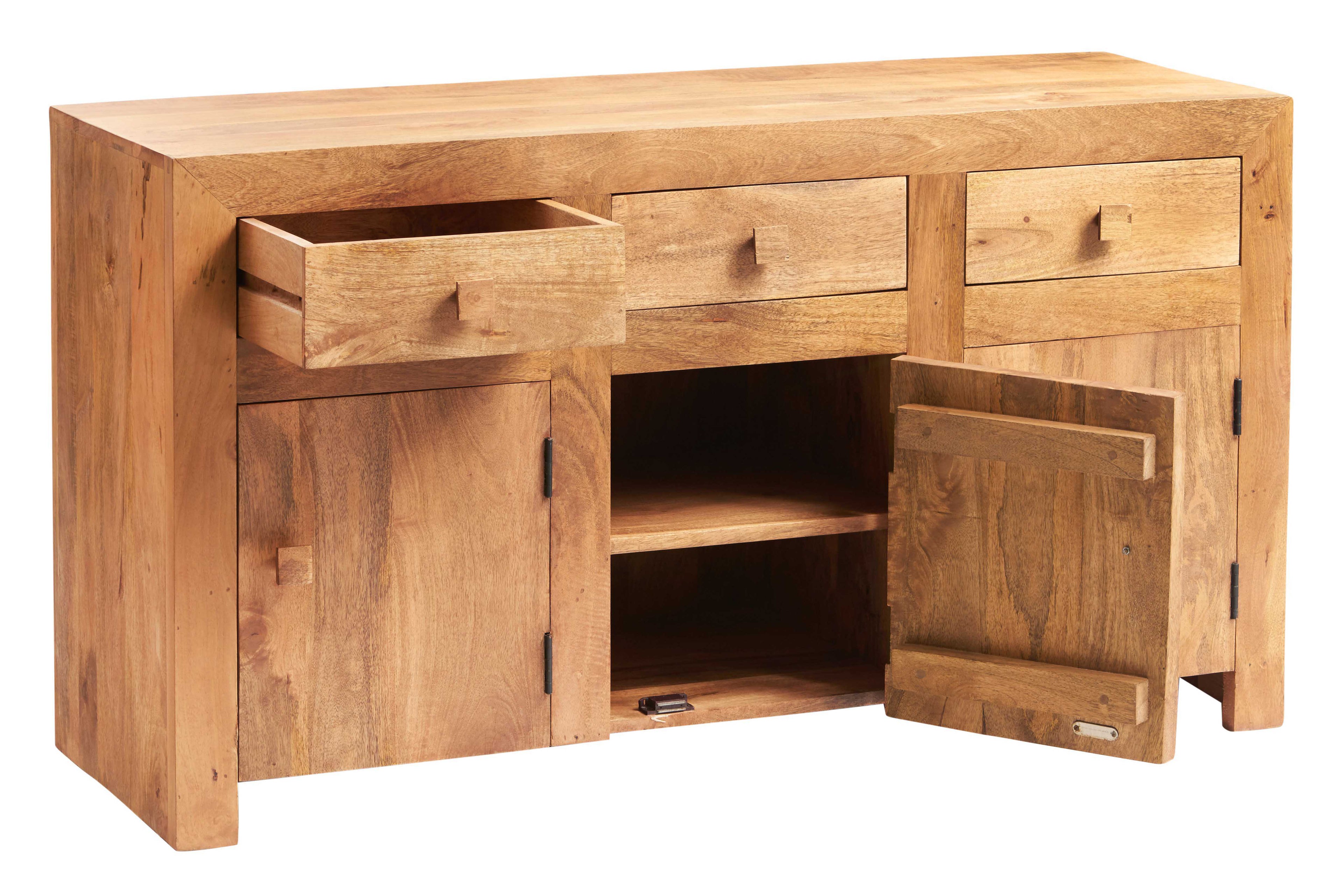 Solid Mango Wood Wide Sideboard