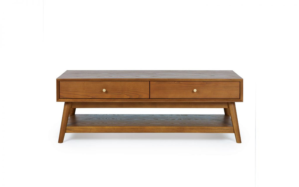 Lowry 2 Drawer Coffee Table, Ash Wood