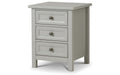 Maine 3 Drawer Bedside Table, Dove Grey
