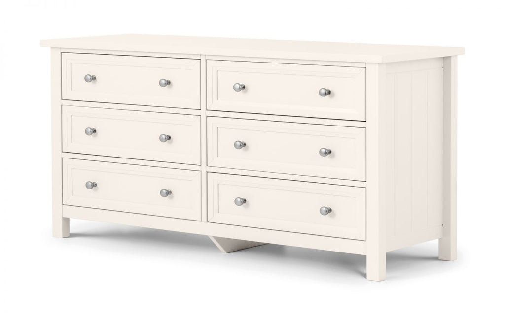 Maine 6 Drawer Wooden Wide Chest