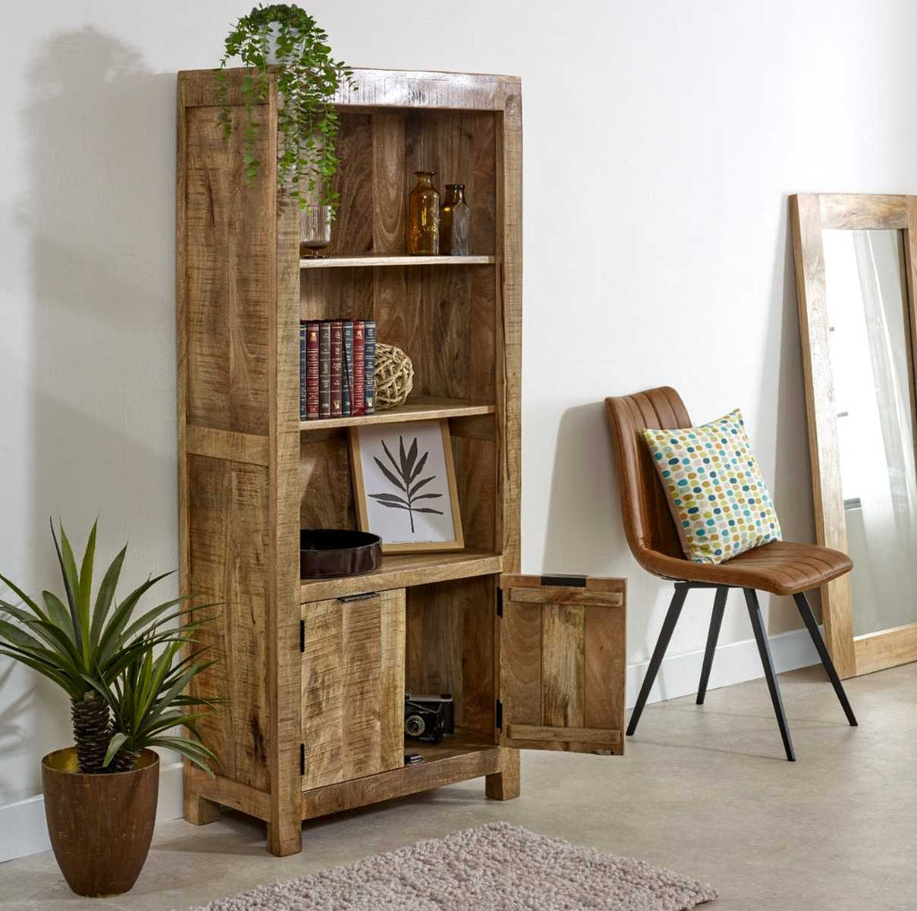 Solid Wood Bookcase With Doors