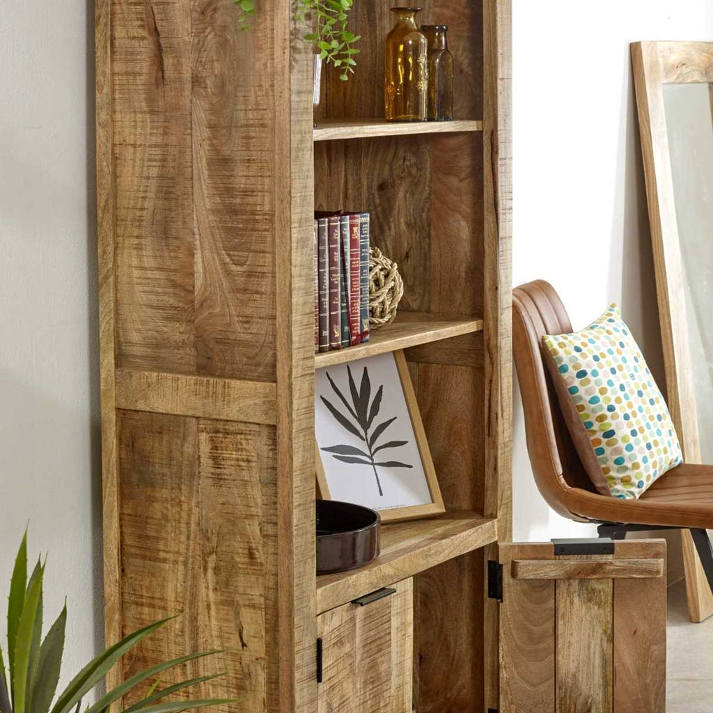Solid Wood Bookcase With Doors