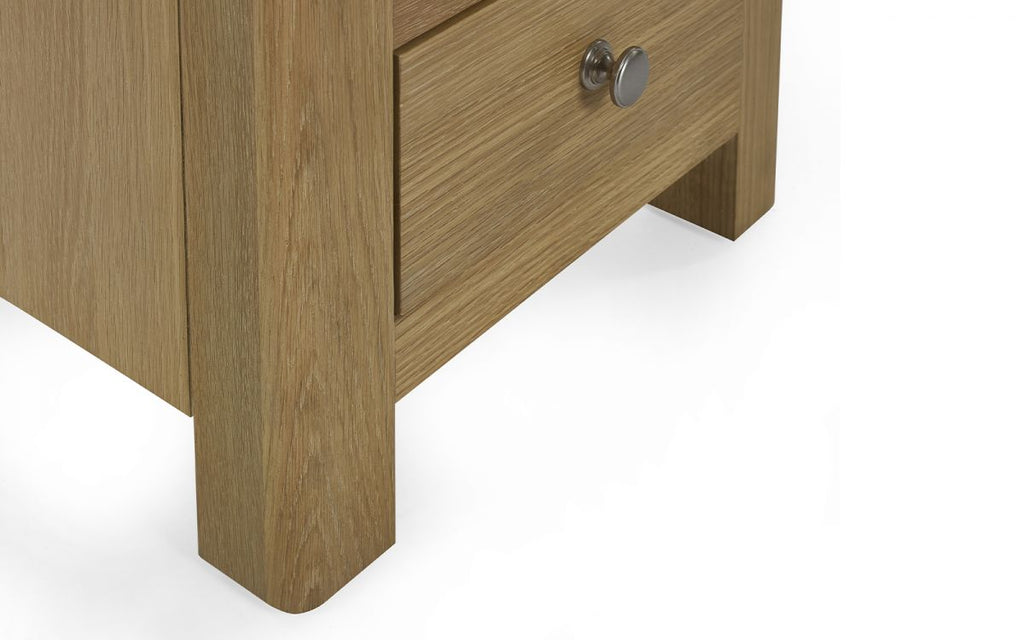 Memphis Limed Oak 3 Drawer Bedside