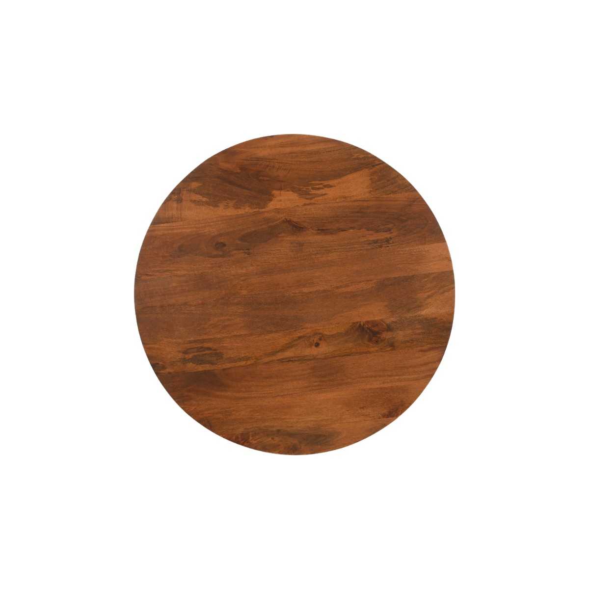 Slatted Mango Wood Round Coffee Table