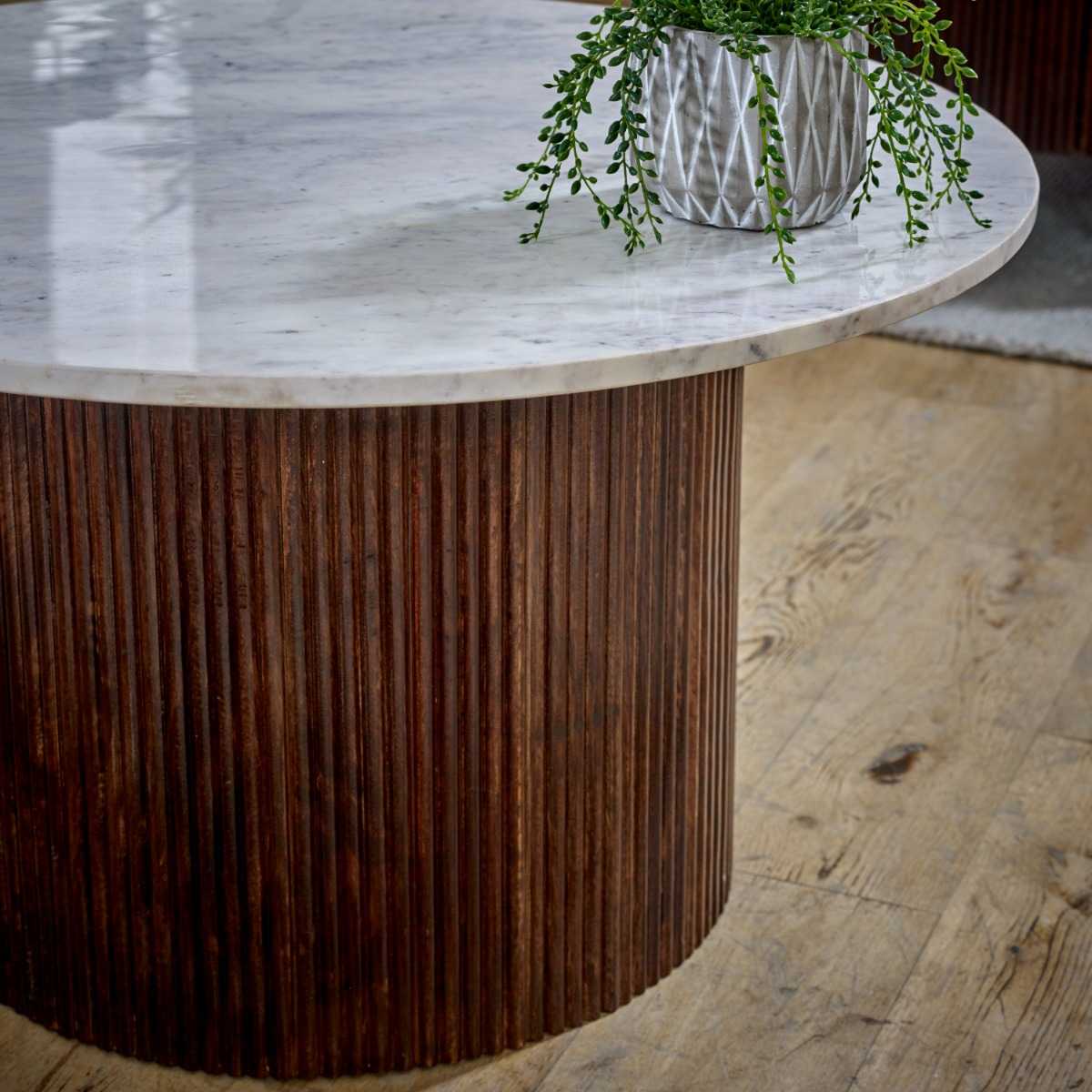 Opal Mango Wood Coffee Table with Marble Top