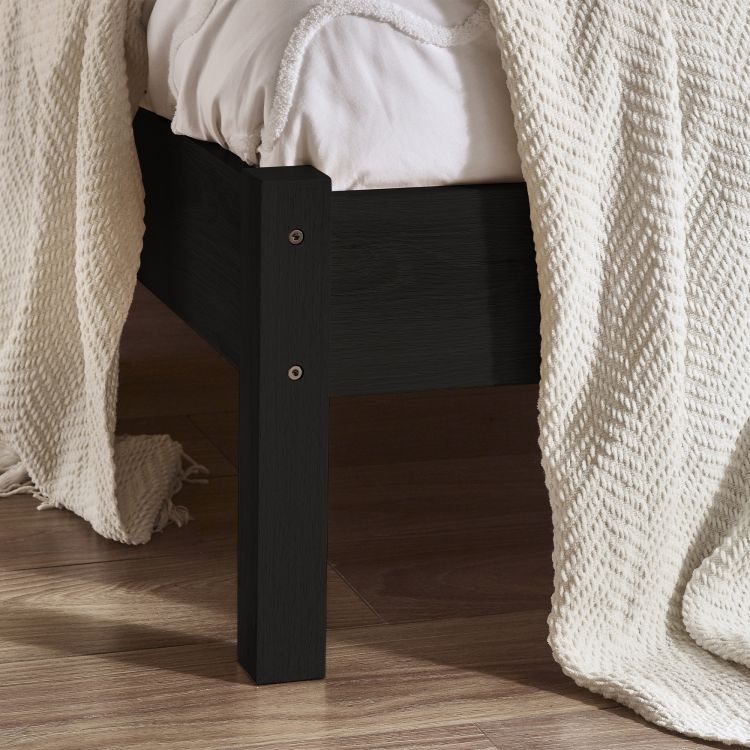 Padstow Rattan Bed in Black