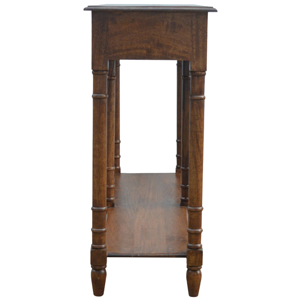 Turned Leg 4 Drawer Console Table