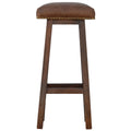 Buffalo Leather Bar Stool with Brass Studs