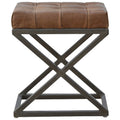 Industrial Stool, Iron and Leather