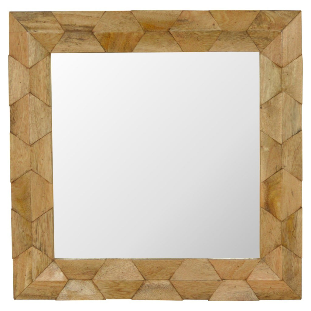 Pineapple Carved Wall Mirror, Mango Wood