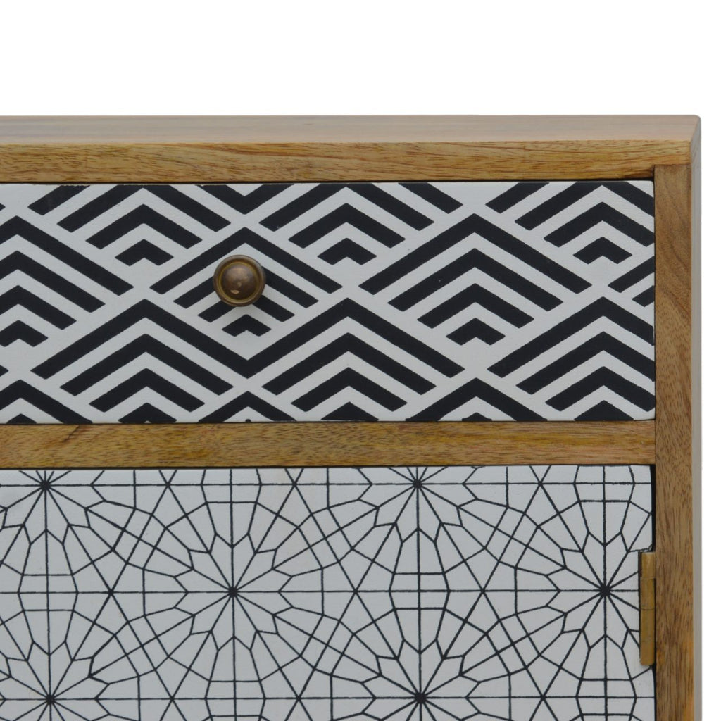 Mixed Pattern Bedside, Screen Printed