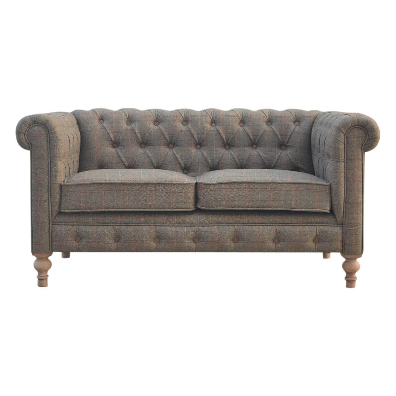 2 Seater Chesterfield Sofa, Tweed