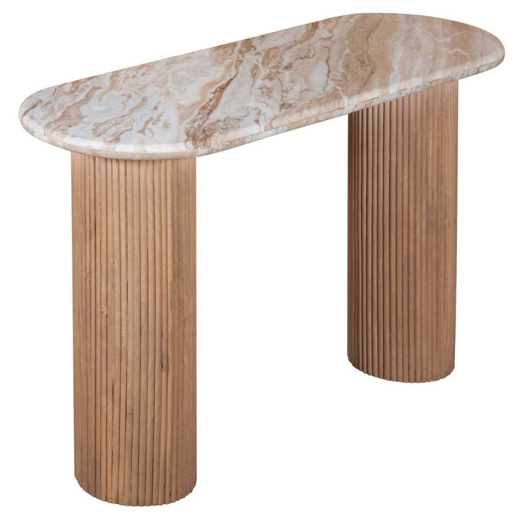 Ashford Console Table, Mango Wood & Natural Marble