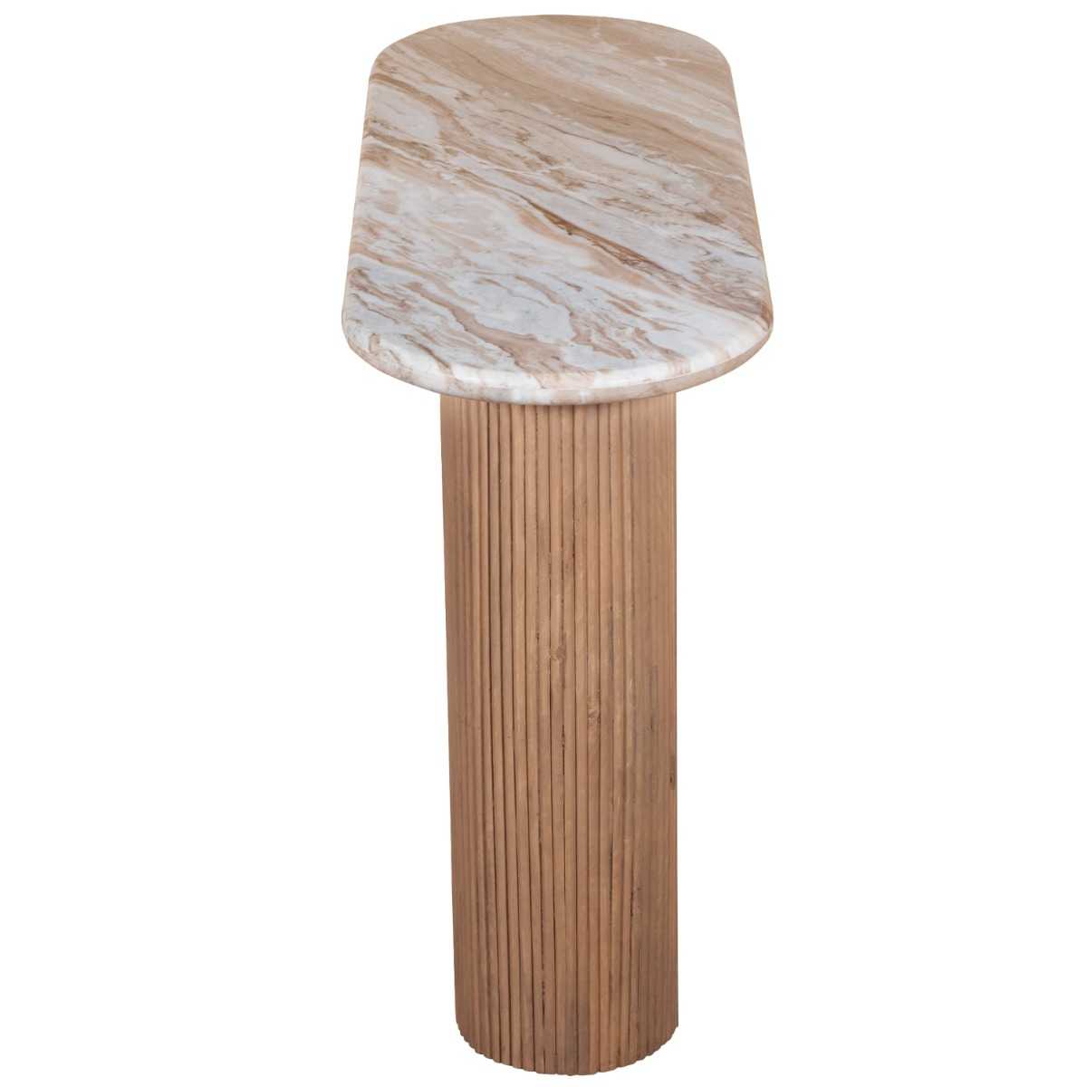 Ashford Console Table, Mango Wood & Natural Marble