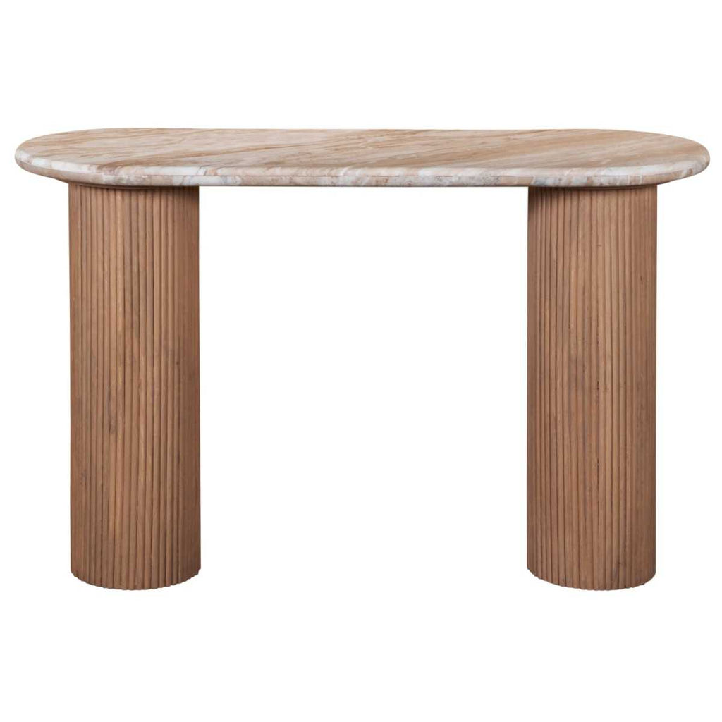 Ashford Console Table, Mango Wood & Natural Marble