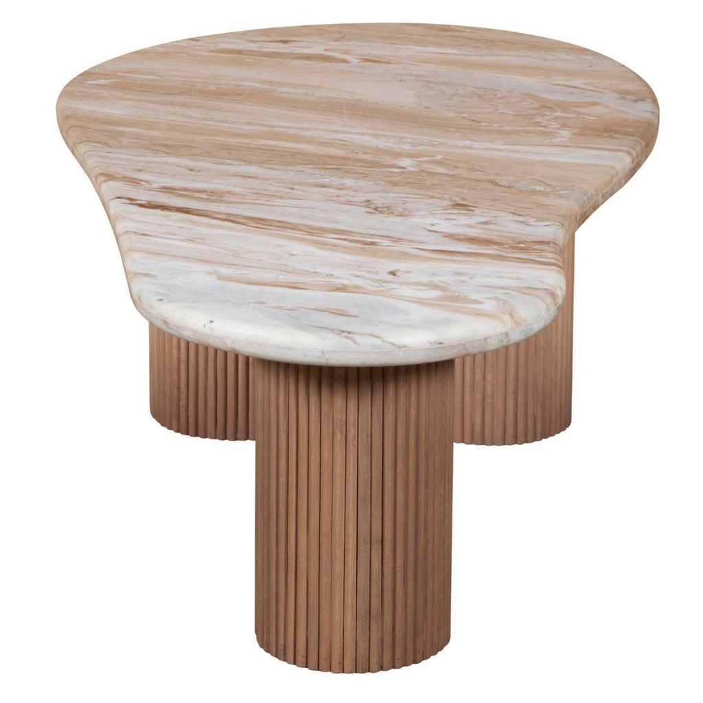 Ashford Coffee Table, Natural Marble & Mango Wood