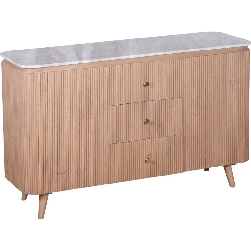 Ashford Sideboard, Natural Marble & Mango Wood