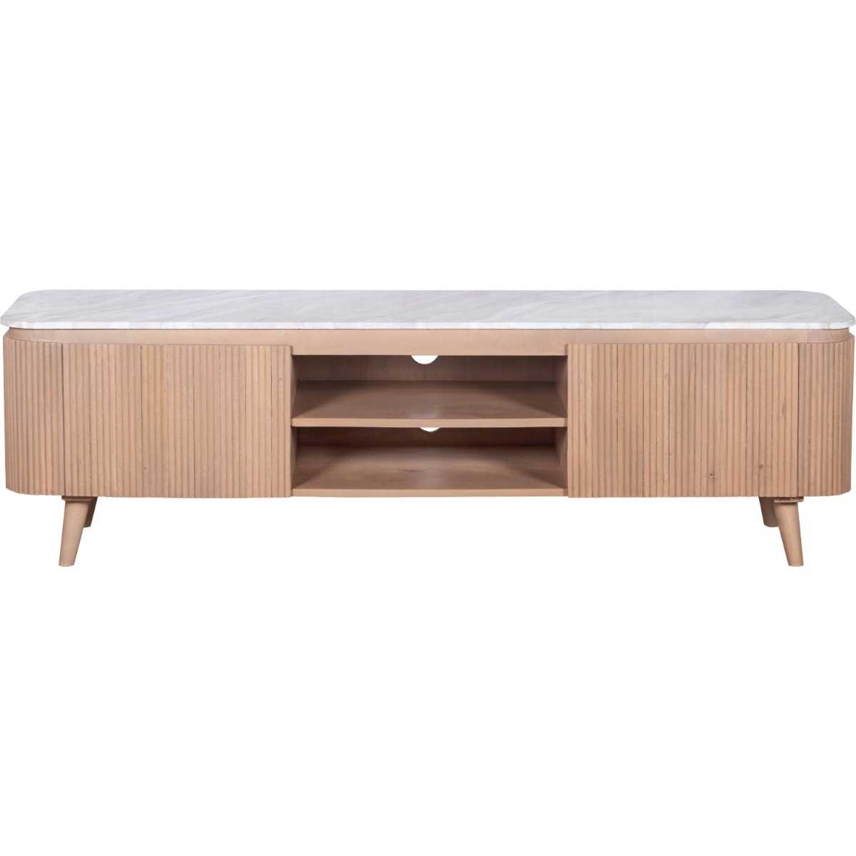 Ashford Tv Stand, Natural Marble & Mango Wood