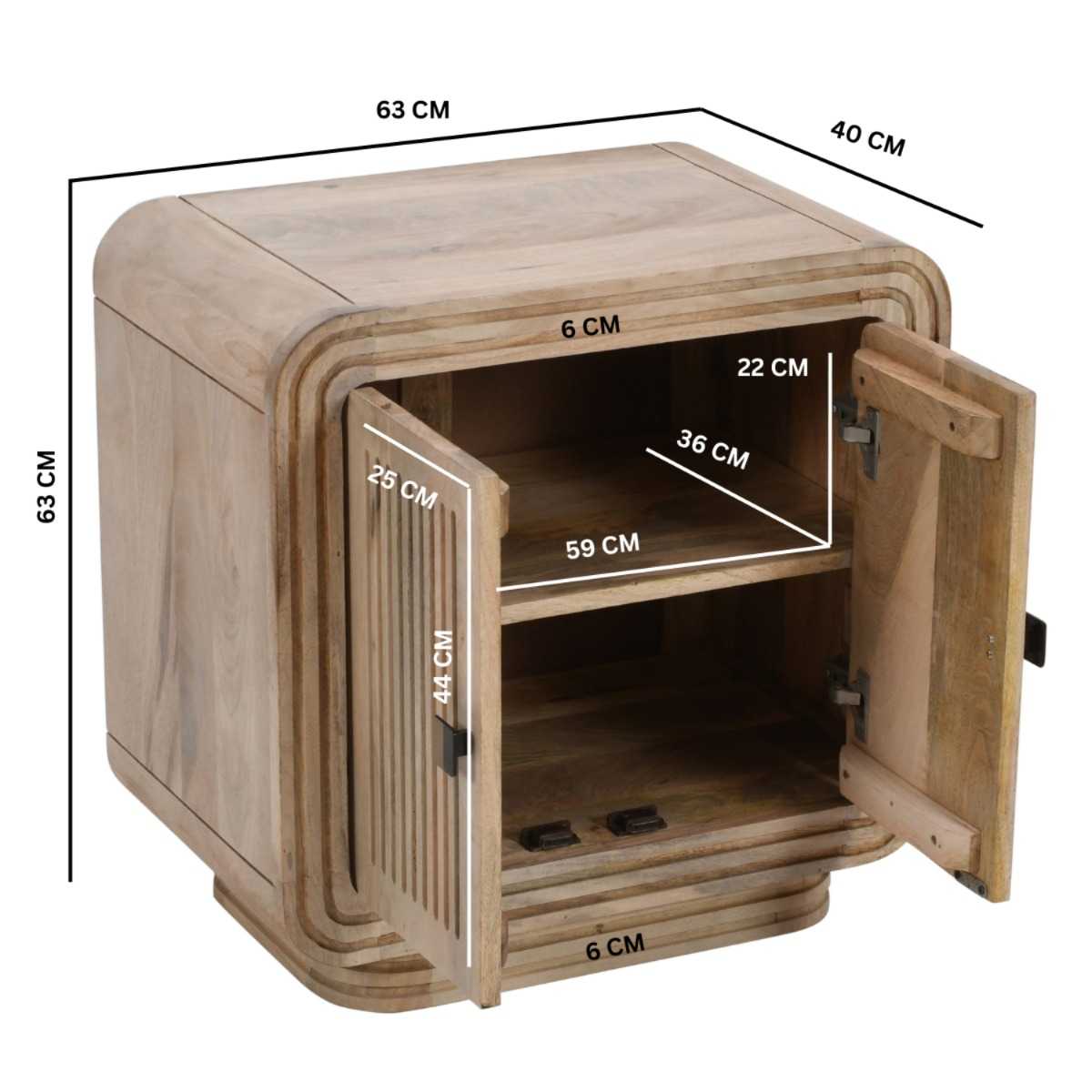 Handcrafted Mango Wood Narrow Sideboard