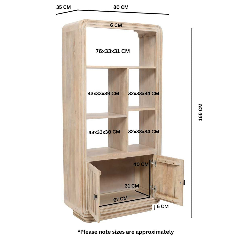 Carved Mango Wood Bookcase