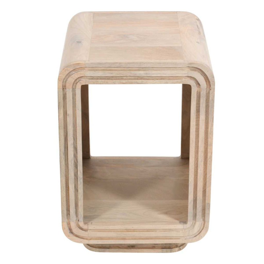 Carved Mango Wood Side Table