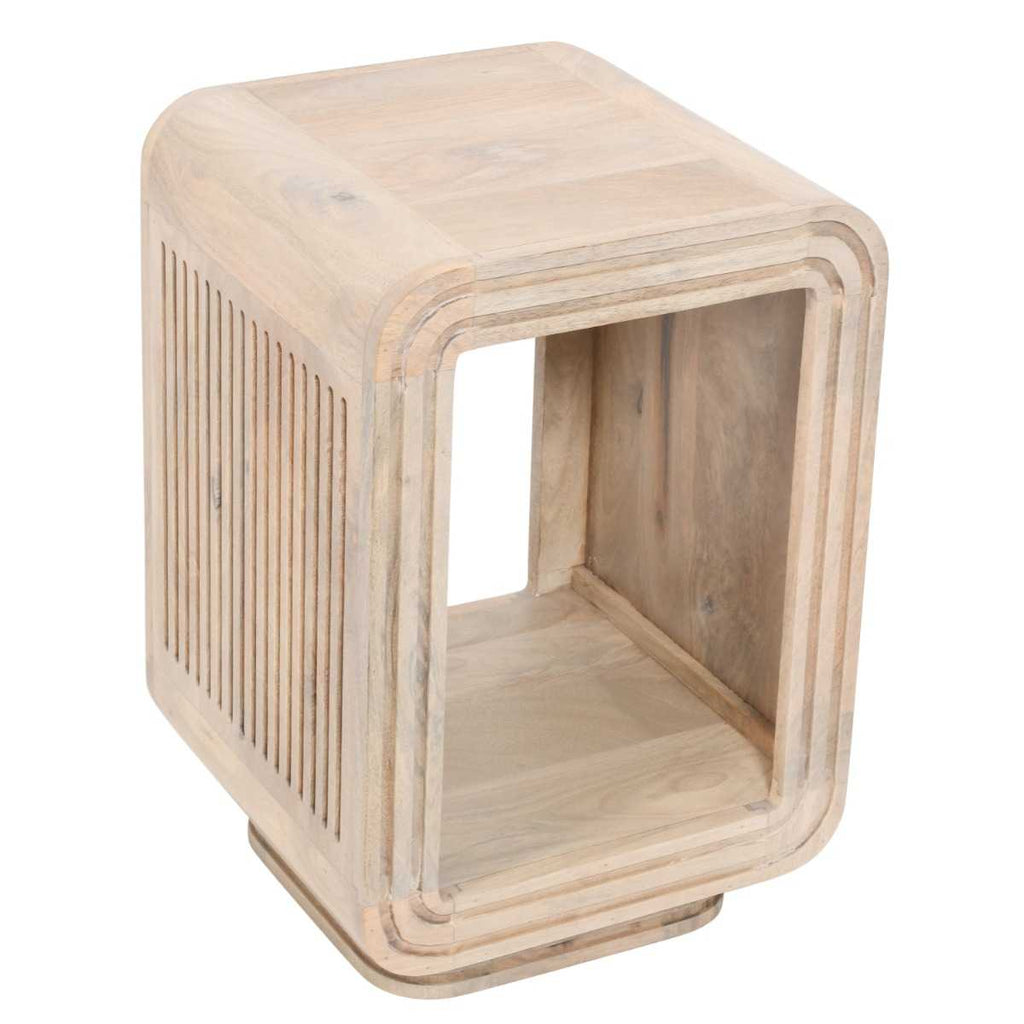 Carved Mango Wood Side Table