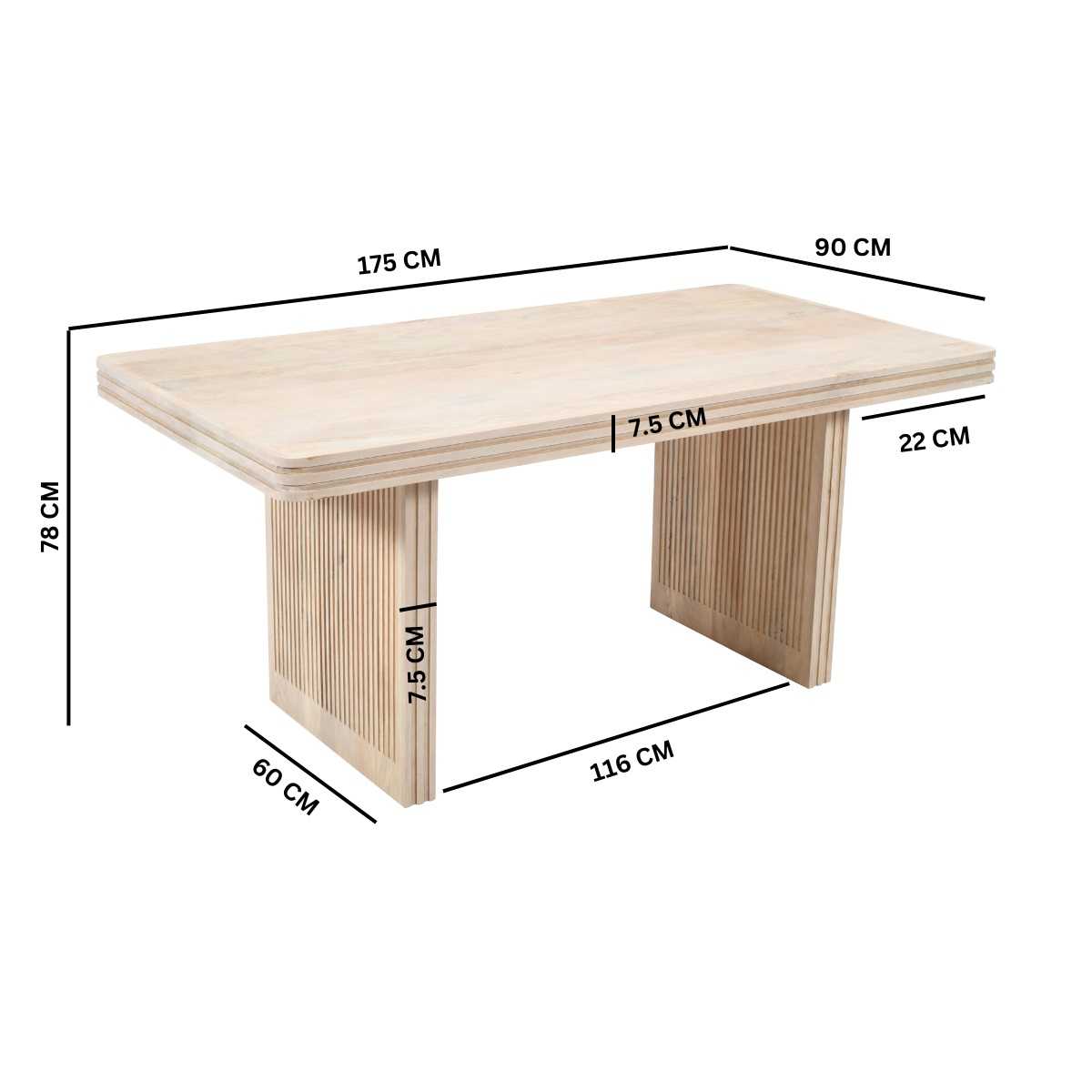 Carved Mango Wood Dining Table